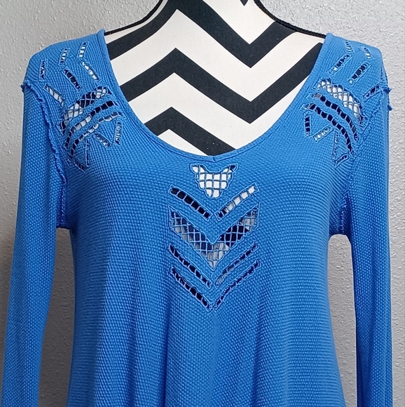 Free People Moonrise Cutout Boho  Long-sleeve Thermal Top - Picture 6 of 14